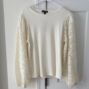 NWT J. Crew Ivory Blouse with Eyelet Sleeves